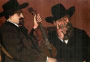 Jozsef Rippl-Ronai My Father and Lajos with Violin Germany oil painting artist